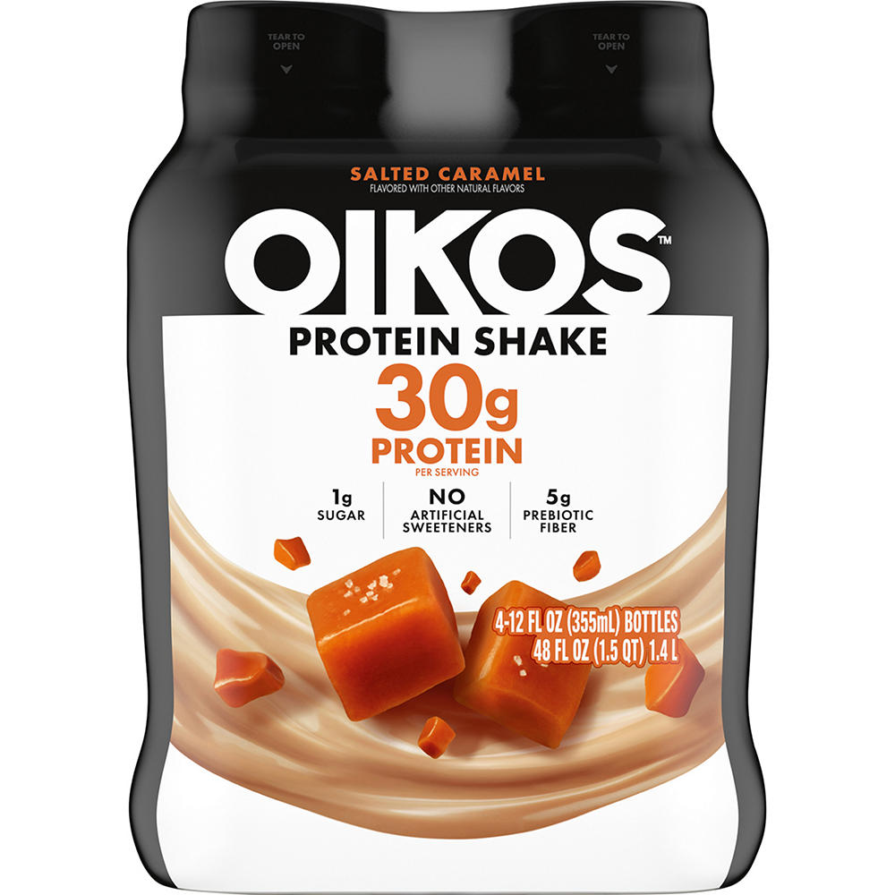 Oikos 30g Protein Shake 4 pk Bottles - Salted Caramel, 12 oz