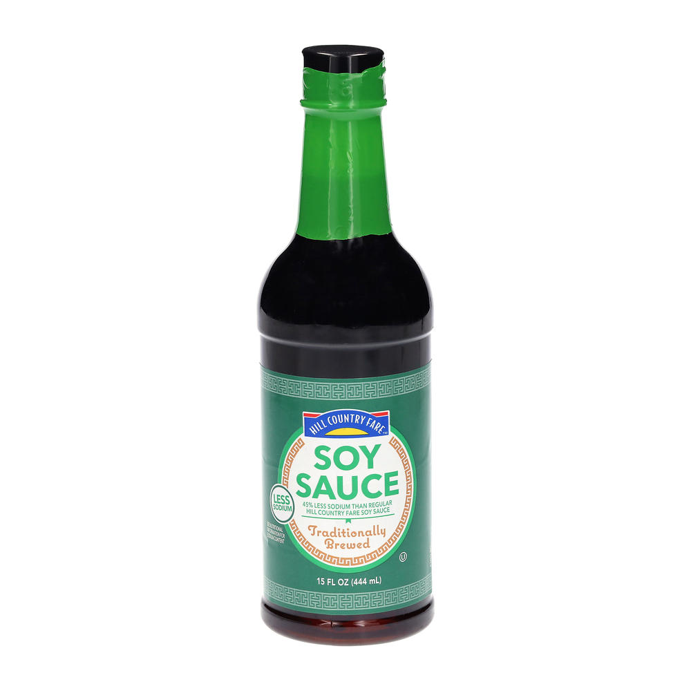 Hill Country Fare Less Sodium Soy Sauce, 15 oz