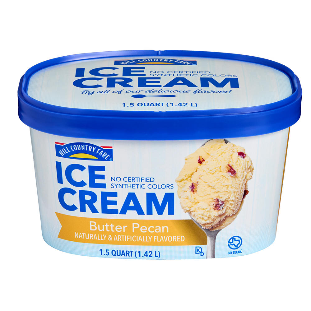 Hill Country Fare Butter Pecan Ice Cream, 1.5 qt