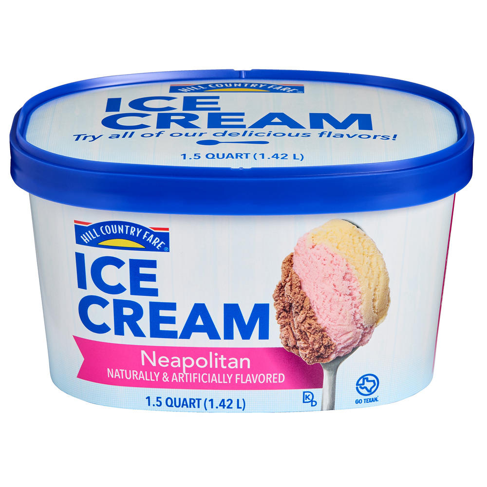 Hill Country Fare Neapolitan Ice Cream, 1.5 qt