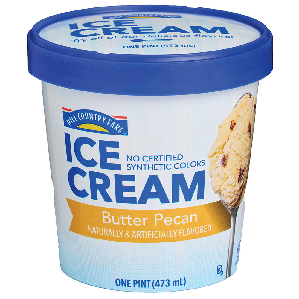 Hill Country Fare Butter Pecan Ice Cream, 1 pt