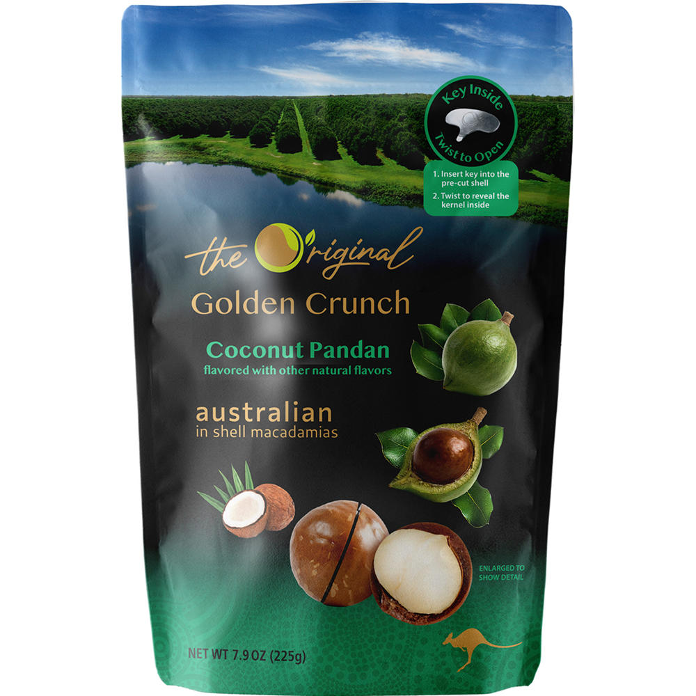 Golden Crunch Coconut Pandan Macadamias, 7.9 oz