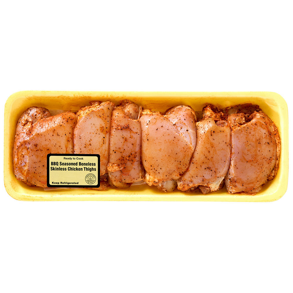 Fresh Boneless Chicken Thighs With Texas Style BBQ Seasoning, Avg. 3.7 lbs