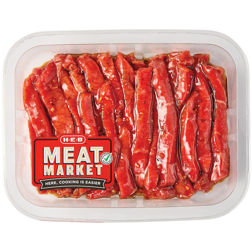 H-E-B Meat Market Korean Beef Stir Fry Steak, Avg. 1.0 lb