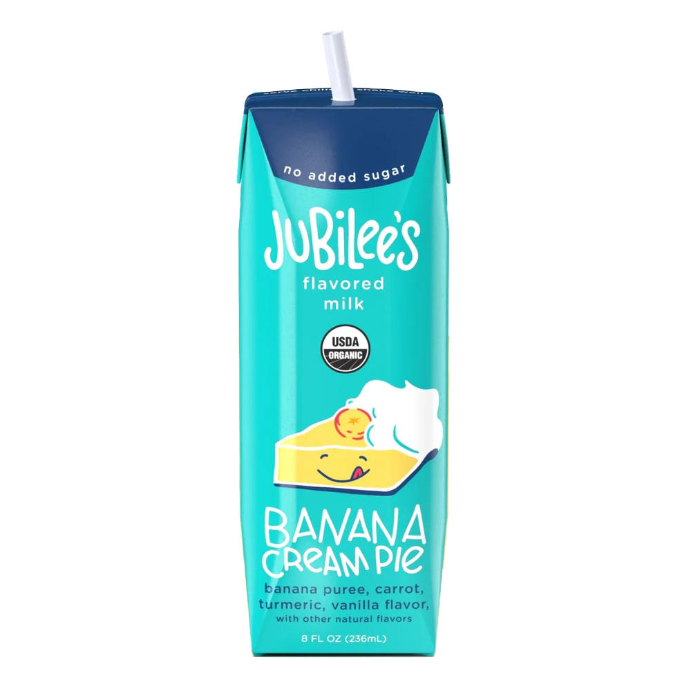 Jubilee's No Added Sugar Organic Banana Cream Pie Flavored Milk, 8 oz