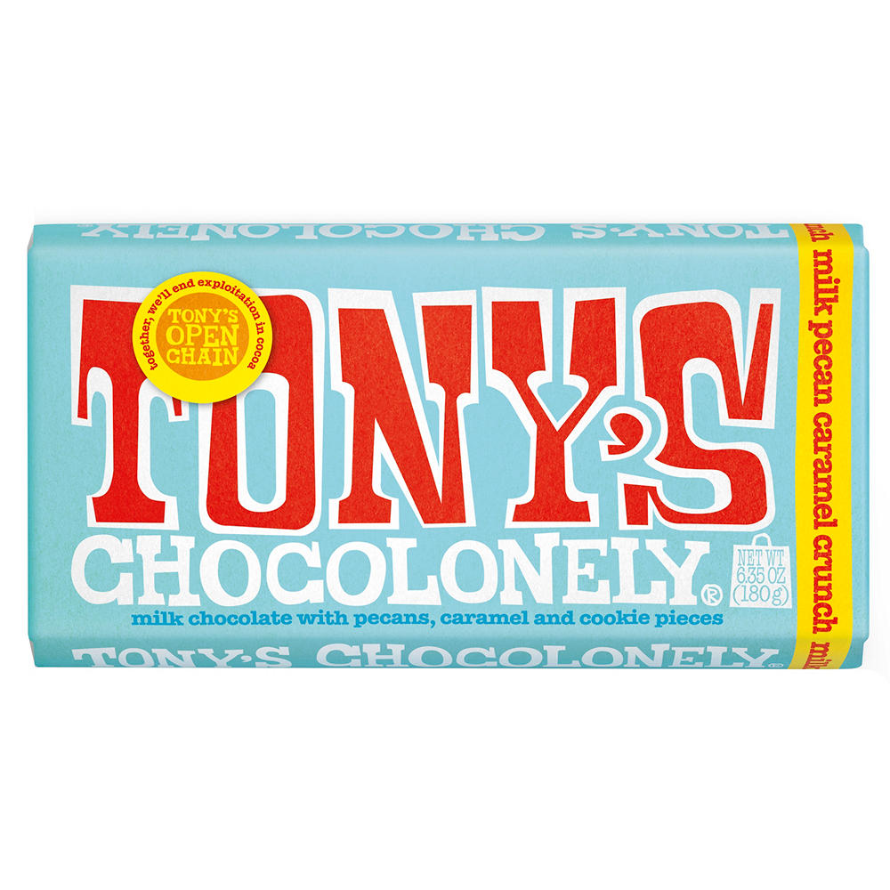 Tony's Chocolonely Pecan Caramel Crunch Milk Chocolate Bar, 6.35 oz
