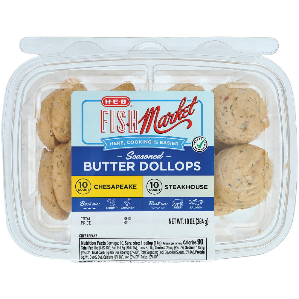 H-E-B Fish Market Duo Seasoned Butter Dollops - Chesapeake & Steakhouse, 20 ct