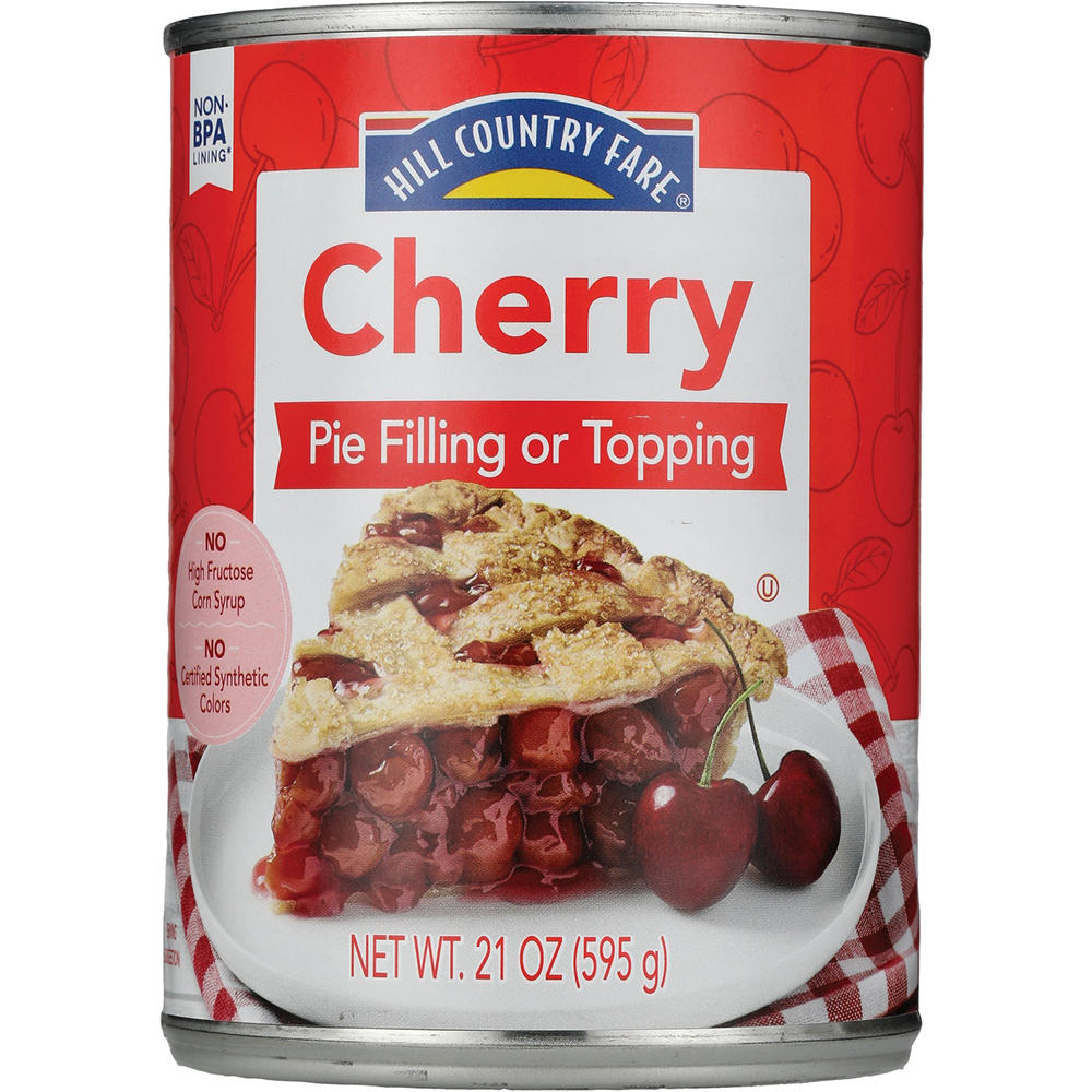 Hill Country Fare Cherry Pie Filling & Topping, 21 oz