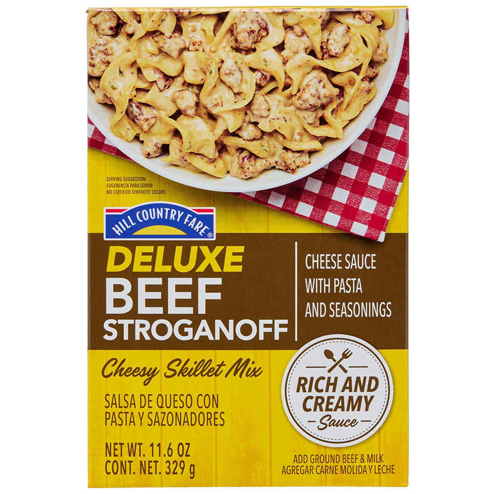 Hill Country Fare Deluxe Beef Stroganoff Cheesy Skillet Mix, 11.6 oz
