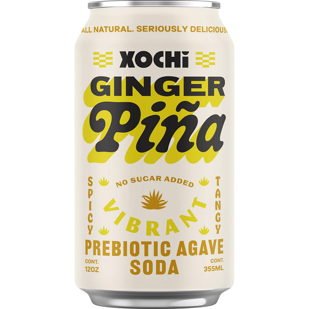 XOCHi Prebiotic Agave Soda - Ginger Piña, 12 oz