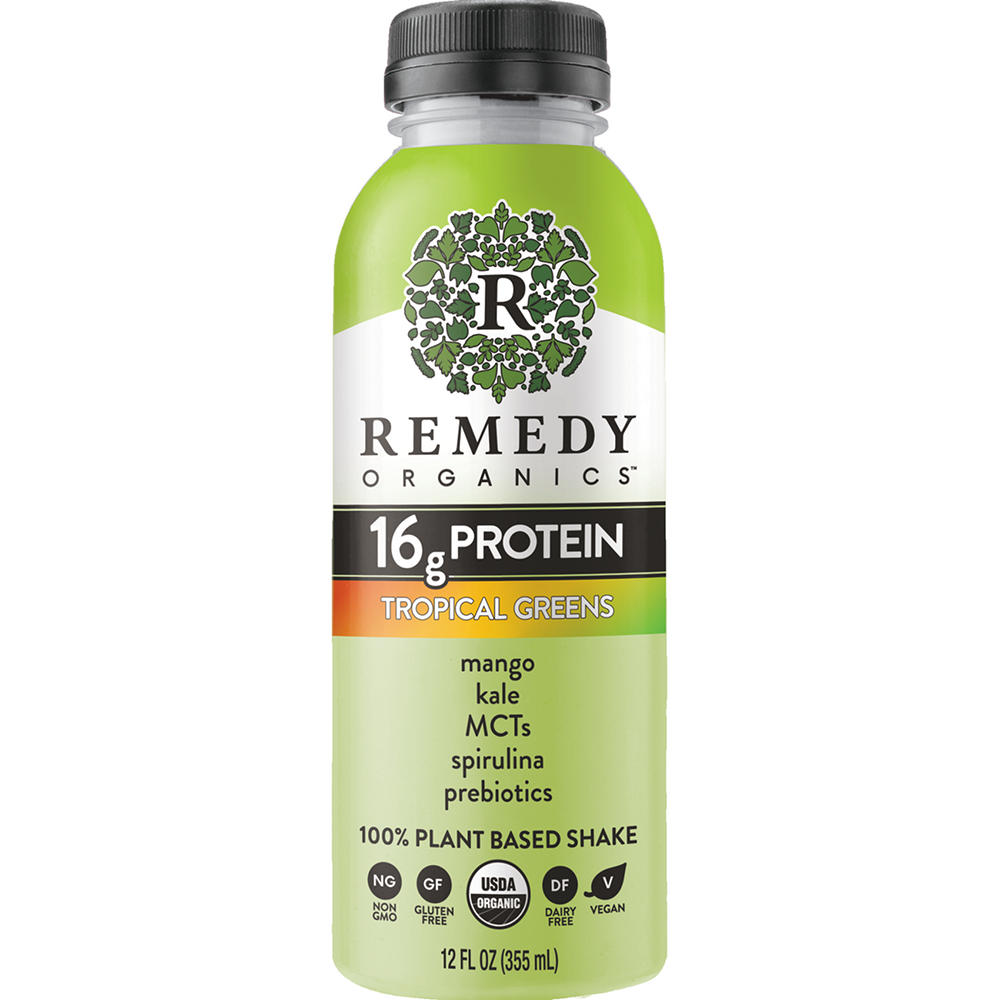 Remedy Organics 16g Plant Protein Shake - Tropical Greens, 12 oz