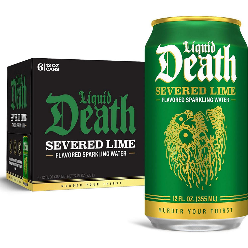 Liquid Death Severed Lime Soda-Flavored Sparkling Water 6 pk Cans, 12 oz