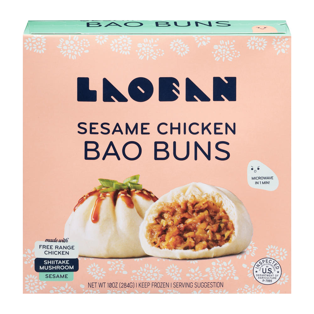 Laoban Sesame Chicken Bao Buns, 10 oz