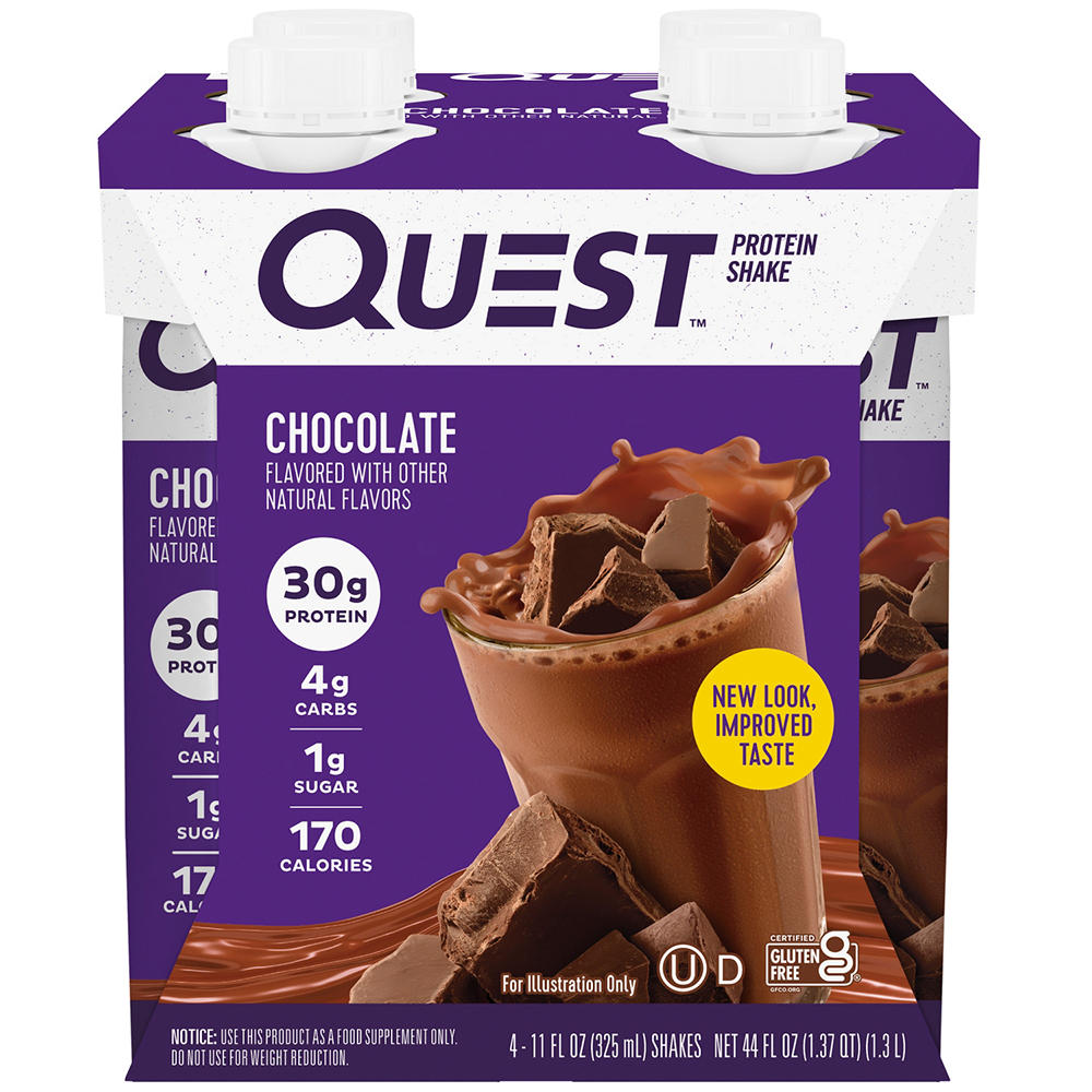 Quest 30g Protein Shakes 4pk - Chocolate, 11 oz