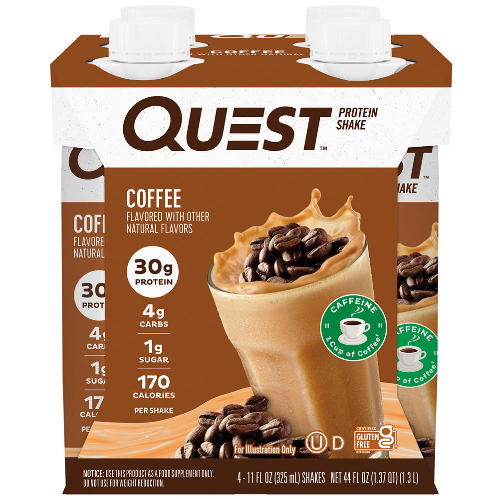 Quest 30g Protein Shakes 4pk - Coffee, 11 oz