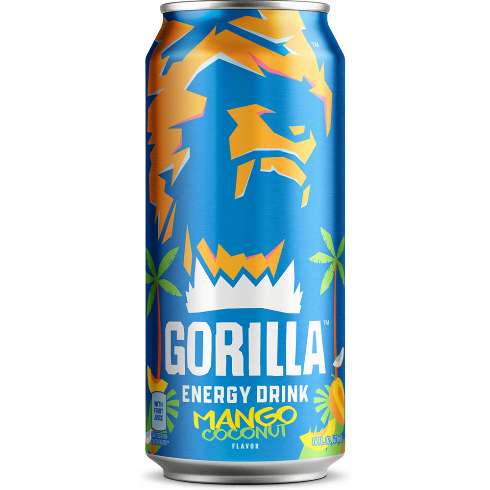 Gorilla Energy Drink - Mango Coconut, 16 oz