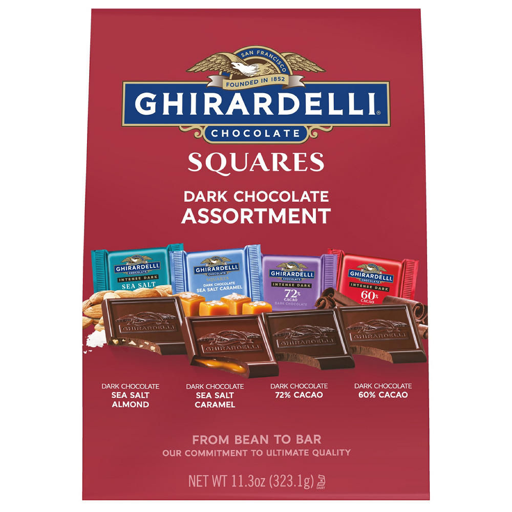 Ghirardelli Dark Chocolate Assortment Squares, 11.3 oz