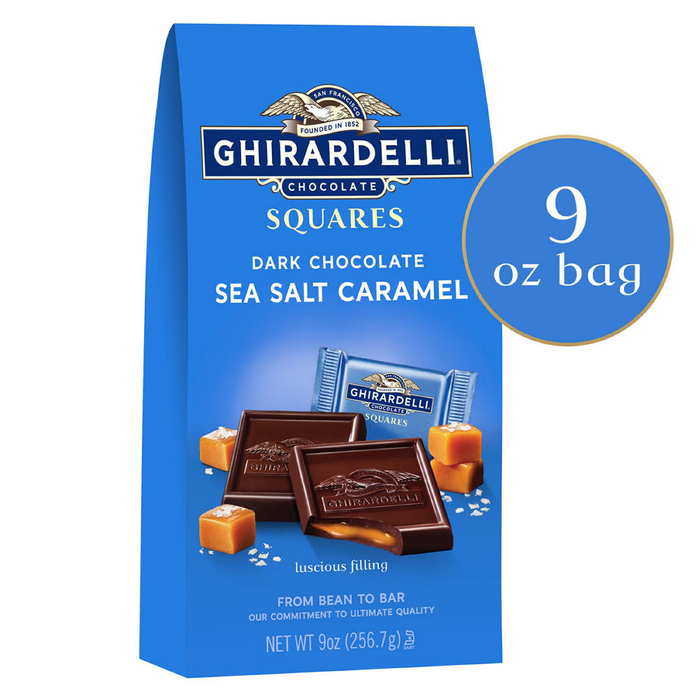Ghirardelli Dark Chocolate Sea Salt Caramel Squares, 9 oz