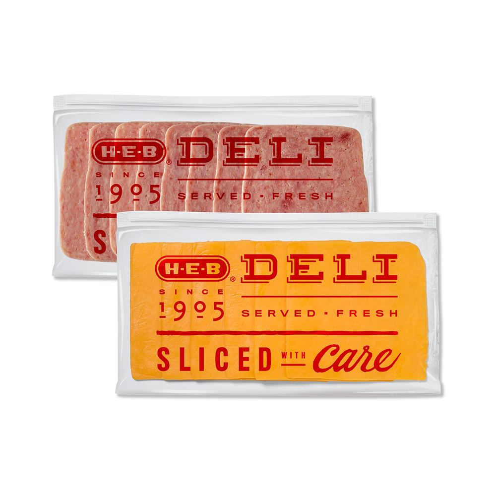 Hill Country Fare Deli Chopped Ham & Cheddar Duo Pack Bundle, Sandwich Sliced, 1.5 lb