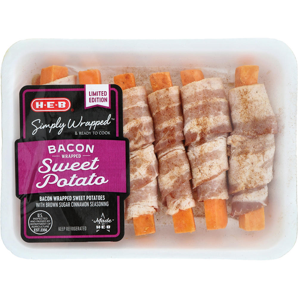 H-E-B Bacon Wrapped Sweet Potatoes - Brown Sugar Cinnamon Sprinkle, Avg. 0.75 lb