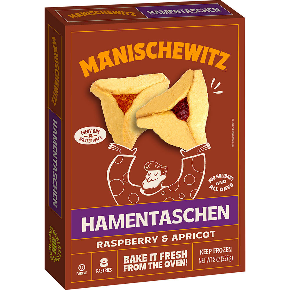 Manischewitz Kosher Raspberry & Apricot Hamentaschen, 8 ct
