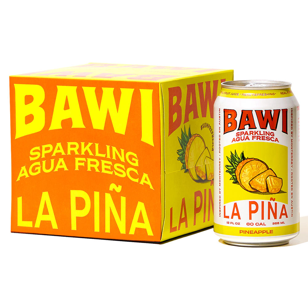 Bawi La Piña Pineapple Sparkling Agua Fresca 4 pk Cans, 12 oz