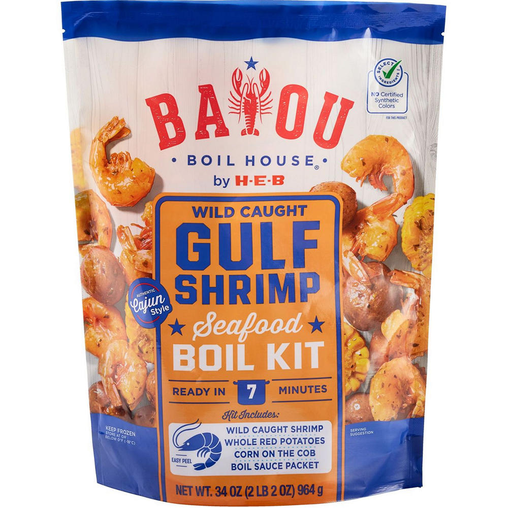 Bayou Boil House by H-E-B Frozen Wild Caught Gulf Shrimp Seafood Boil Kit, 34 oz
