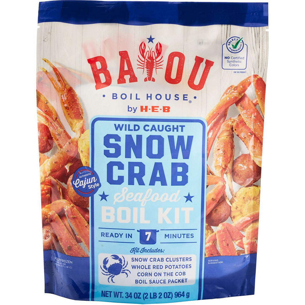 Bayou Boil House by H-E-B Frozen Wild Caught Snow Crab Seafood Boil Kit, 34 oz