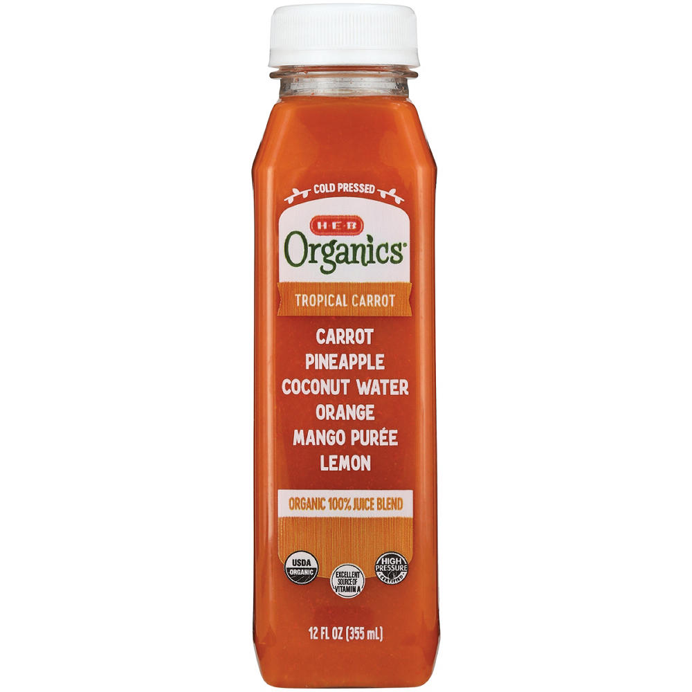 H-E-B Organics Cold-Pressed Juice - Tropical Carrot, 12 fl oz