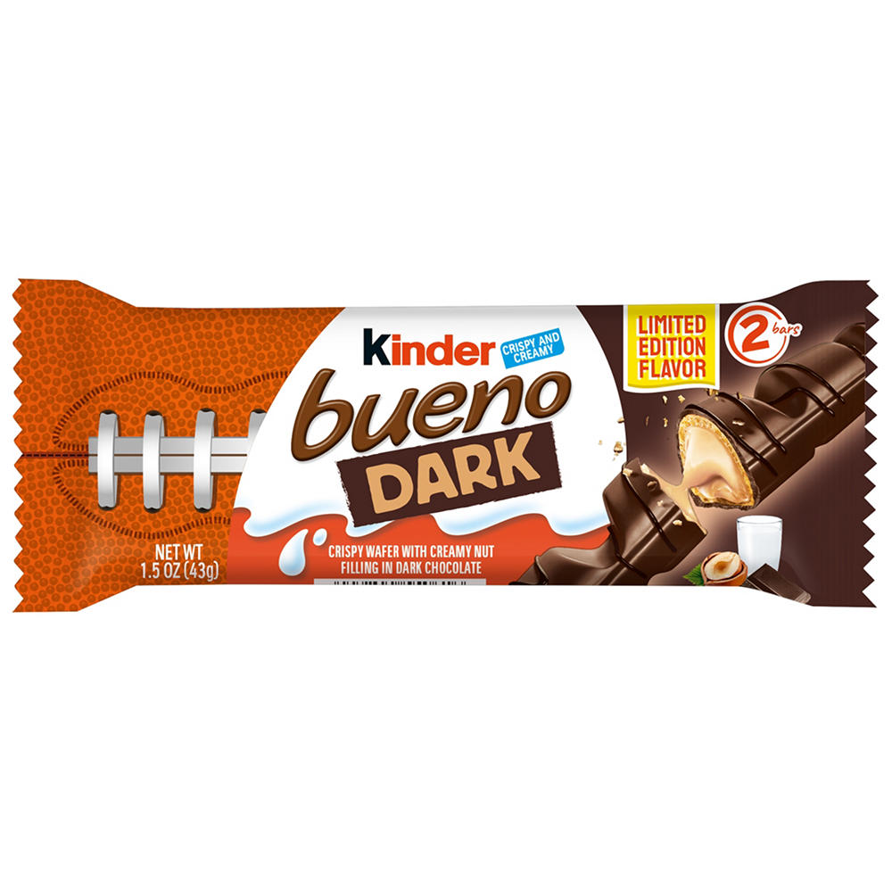 Kinder Bueno Dark Chocolate Crispy Wafer with Creamy Nut Filling, 1.5 oz