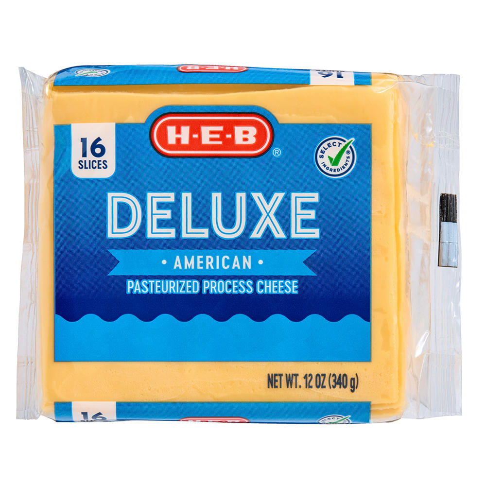 H-E-B Deluxe American Cheese Slices, 12 oz