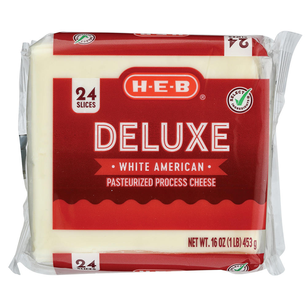 H-E-B Deluxe White American Slices, 16 oz