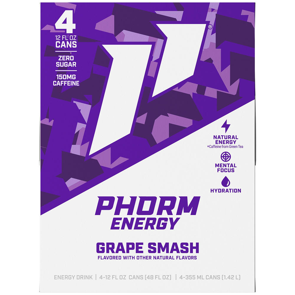Phorm Energy Drink 4 pk Cans - Grape Smash, 12 oz