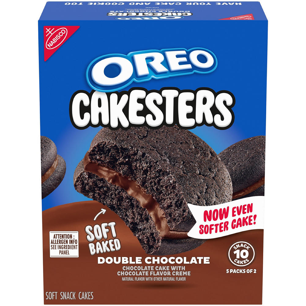 OREO Cakesters Double Chocolate Soft Snack Cakes Two-Packs, 5 ct
