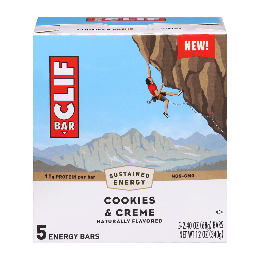 Clif Bar Cookies & Creme - 11g Protein, 5 ct