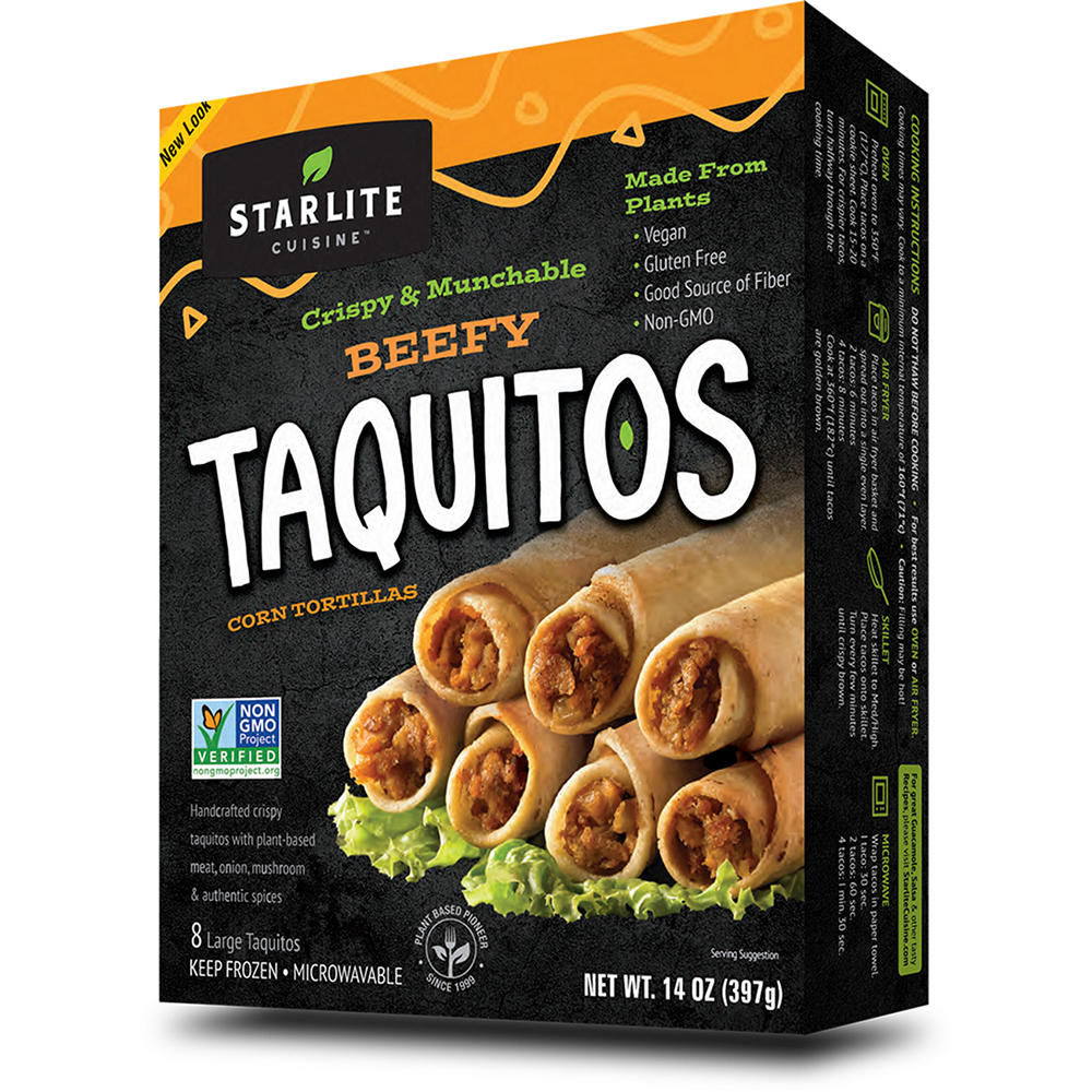 Starlite Cuisine Vegan Beefy Taquitos, 8 ct