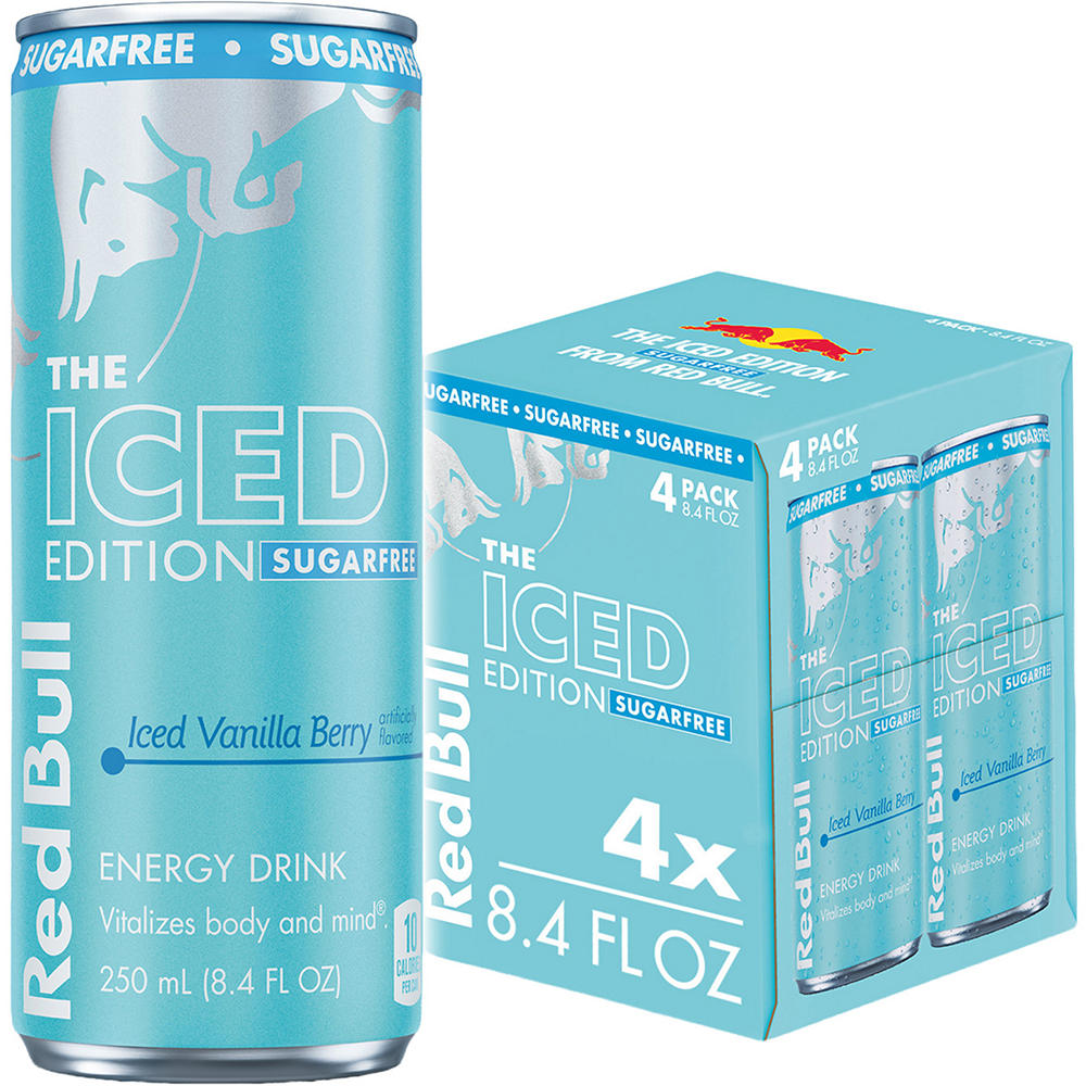 Red Bull Sugar Free Iced Edition Iced Vanilla Berry 4 pk Cans, 8.4 oz