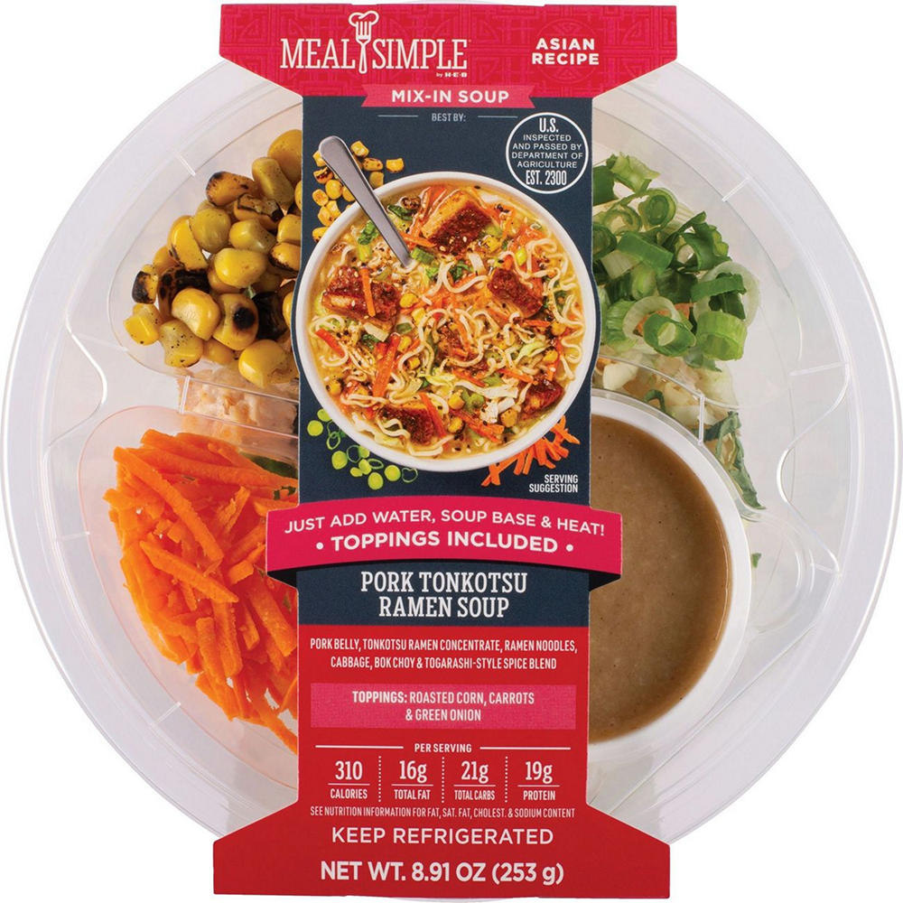 Meal Simple by H-E-B Pork Tonkotsu Mix-In Ramen Style Bowl, 9.16 oz