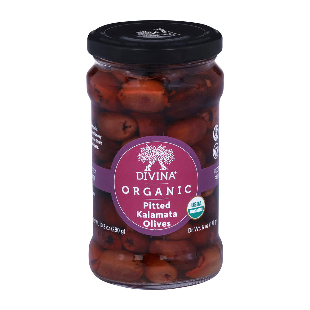Divina Organic Pitted Kalamata Olives, 10.2 oz
