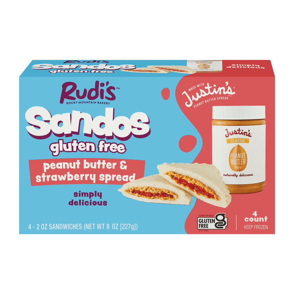 Rudi's Gluten Free Peanut Butter & Strawberry Sandos, 4 ct