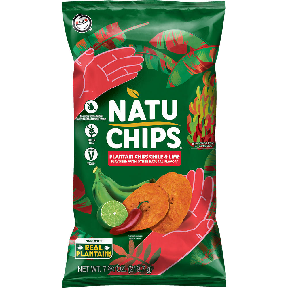 NatuChips Plantain Chips - Chile & Lime, 7.75 oz