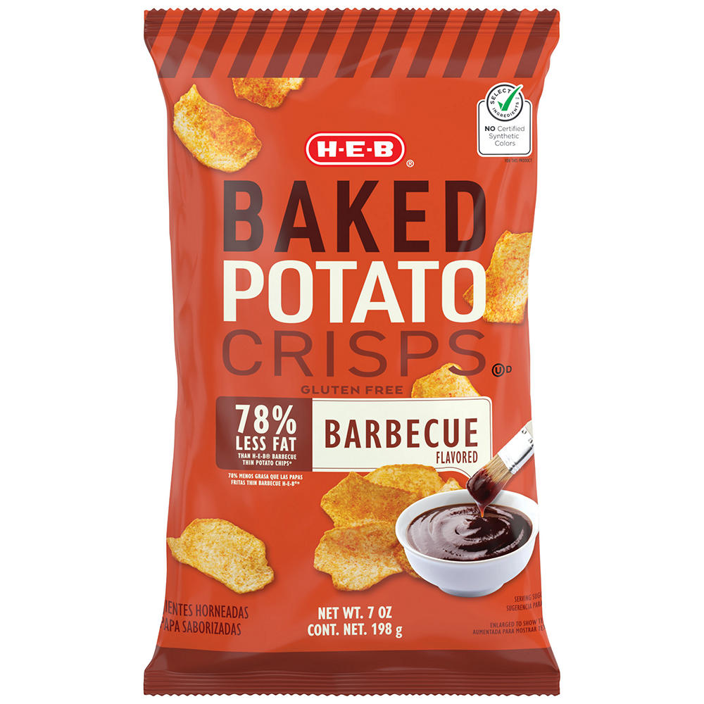 H-E-B Baked Potato Crisps - Barbeque, 7 oz