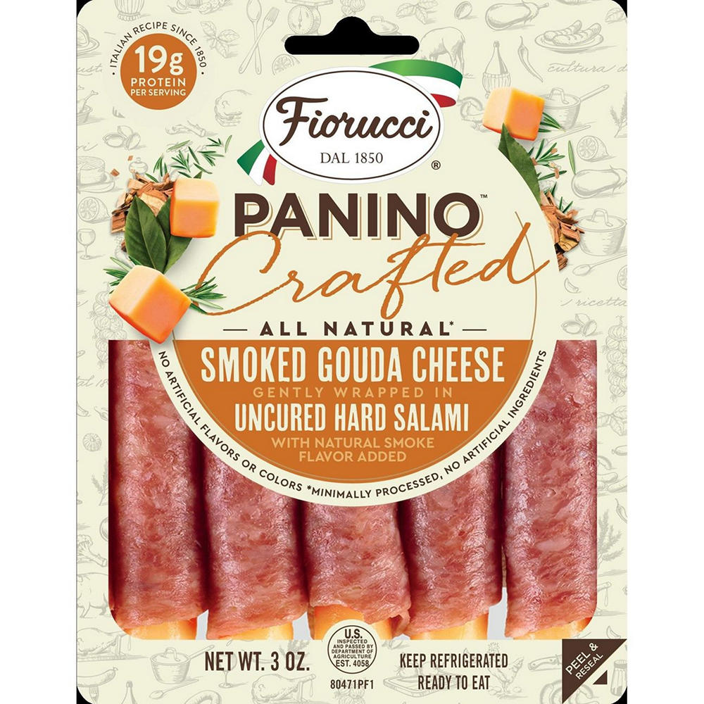 Fiorucci Panino Crafted Smoked Gouda Cheese & Hard Salami, 3 oz