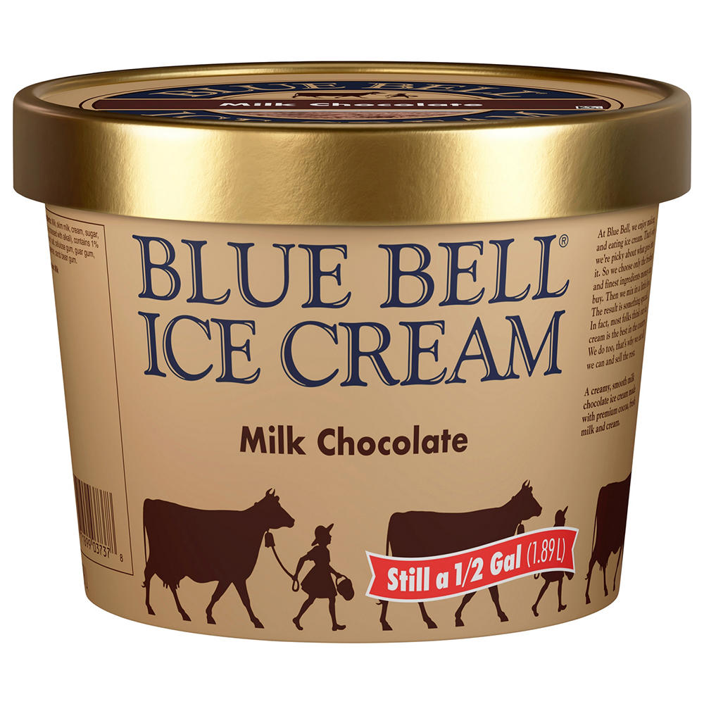 Blue Bell Milk Chocolate Ice Cream, 1/2 gal
