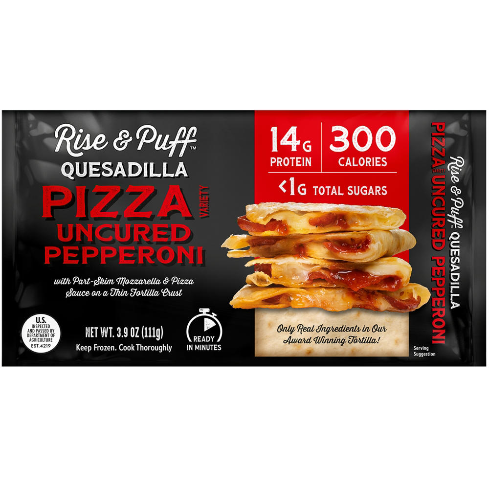 Rise & Puff Uncured Pepperoni Pizza Gourmet Quesadilla, 3.9 oz