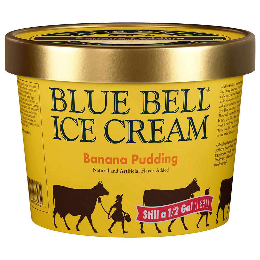 Blue Bell Banana Pudding Ice Cream, 1/2 gal