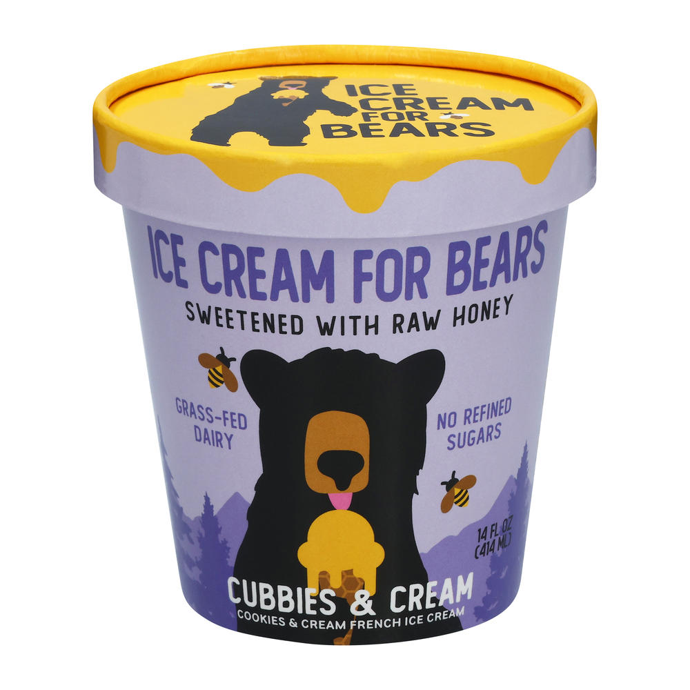 Ice Cream For Bears Cubbies & Cream Cookies & Cream French Ice Cream, 14 oz