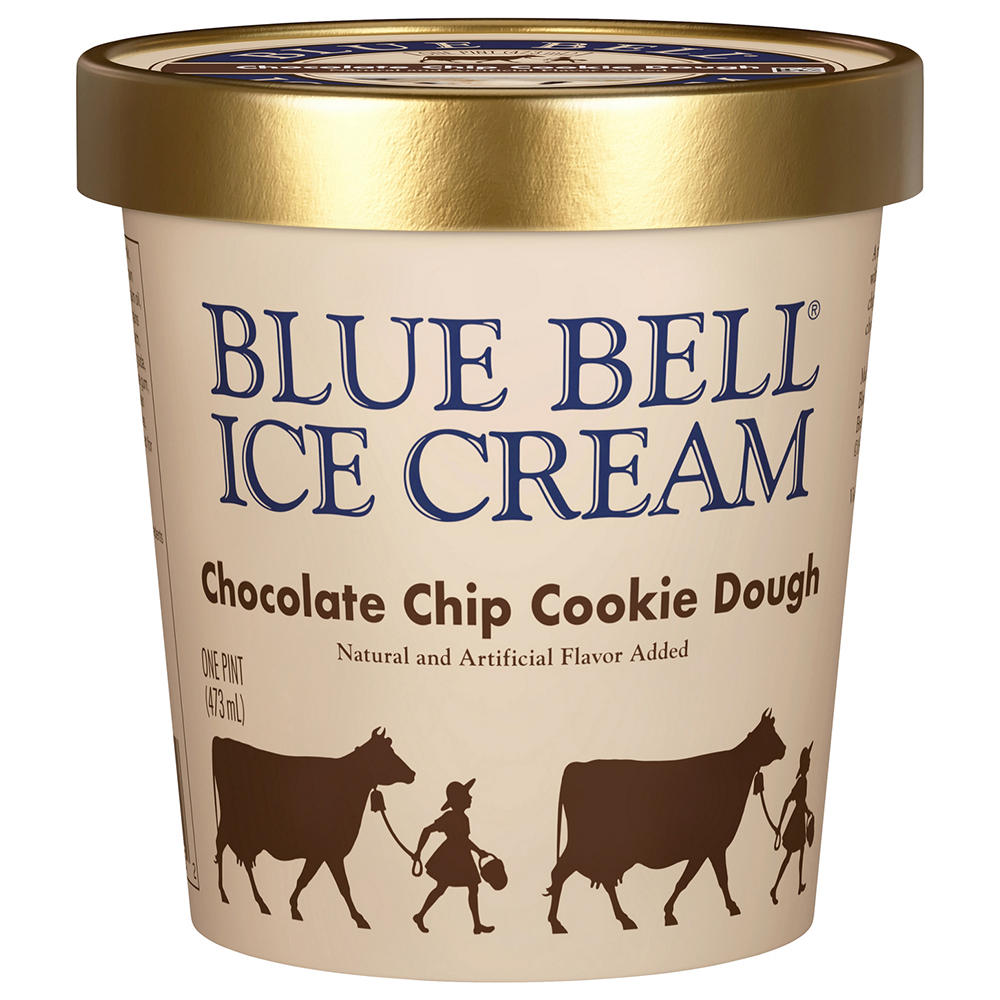 Blue Bell Chocolate Chip Cookie Dough Ice Cream, 1 pt