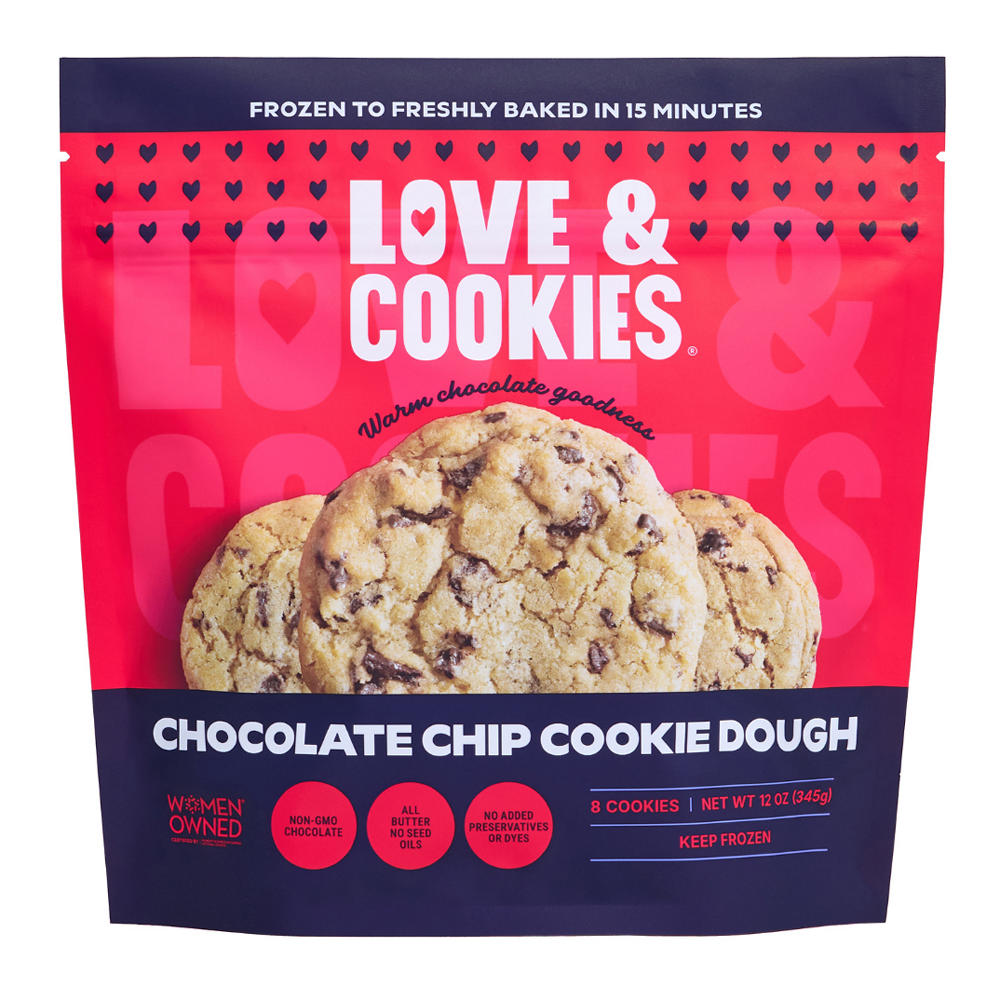 Love & Cookies Chocolate Chip Frozen Gourmet Cookie Dough, 12 oz