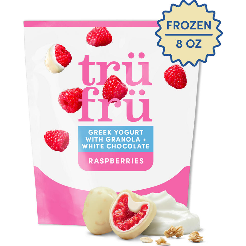 Tru Fru Frozen Raspberries - Greek Yogurt, White Chocolate & Granola, 8 oz